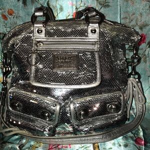 Coach Poppy silver sequin bag.